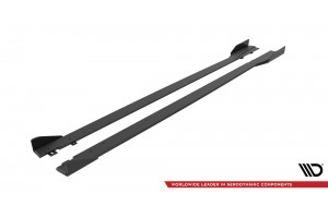 Street Pro Side Skirts Diffusers + Flaps Honda Civic Type-R Mk 11 - Black + Gloss Flaps