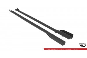 Street Pro Side Skirts Diffusers + Flaps Honda Civic Type-R Mk 11 - Black + Gloss Flaps