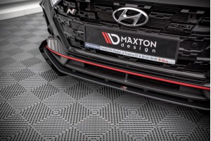 Street Pro Front Splitter V.1 + Flaps Hyundai I20 N Mk3 - Black + Gloss Flaps