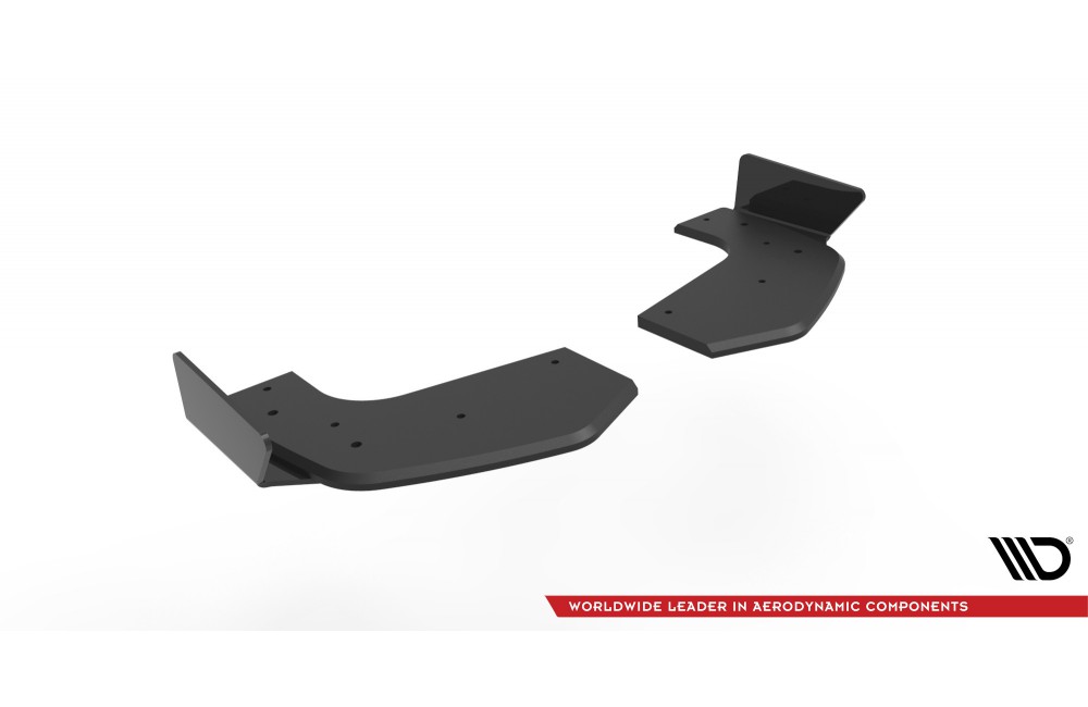 Street Pro Rear Side Splitters + Flaps Hyundai I20 N Mk3 - Black + Gloss Flaps