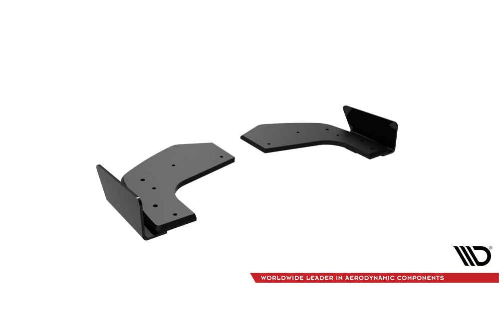 Street Pro Rear Side Splitters + Flaps Hyundai I20 N Mk3 - Black + Gloss Flaps