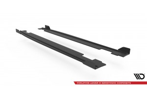 Street Pro Side Skirts Diffusers + Flaps Hyundai I20 N Mk3 - Black + Gloss Flaps
