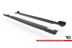 Street Pro Side Skirts Diffusers + Flaps Hyundai I20 N Mk3 - Black + Gloss Flaps
