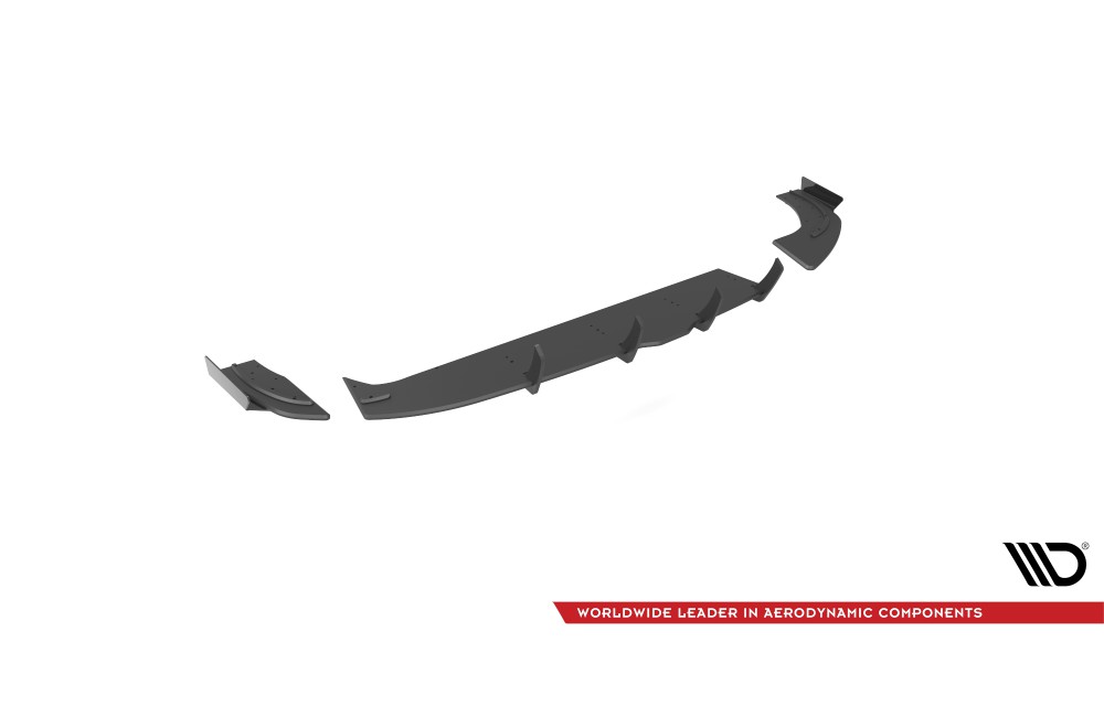 Street Pro Rear Side Splitters + Flaps Hyundai I30 Fastback N-Line Mk3 Facelift - Black + Gloss Flaps