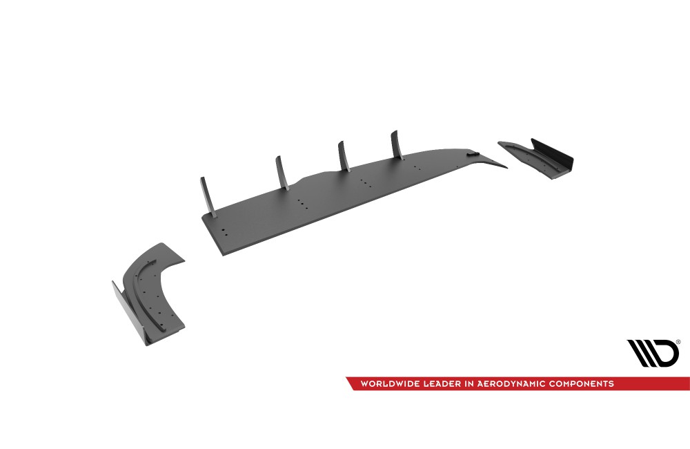 Street Pro Rear Side Splitters + Flaps Hyundai I30 Fastback N-Line Mk3 Facelift - Black + Gloss Flaps