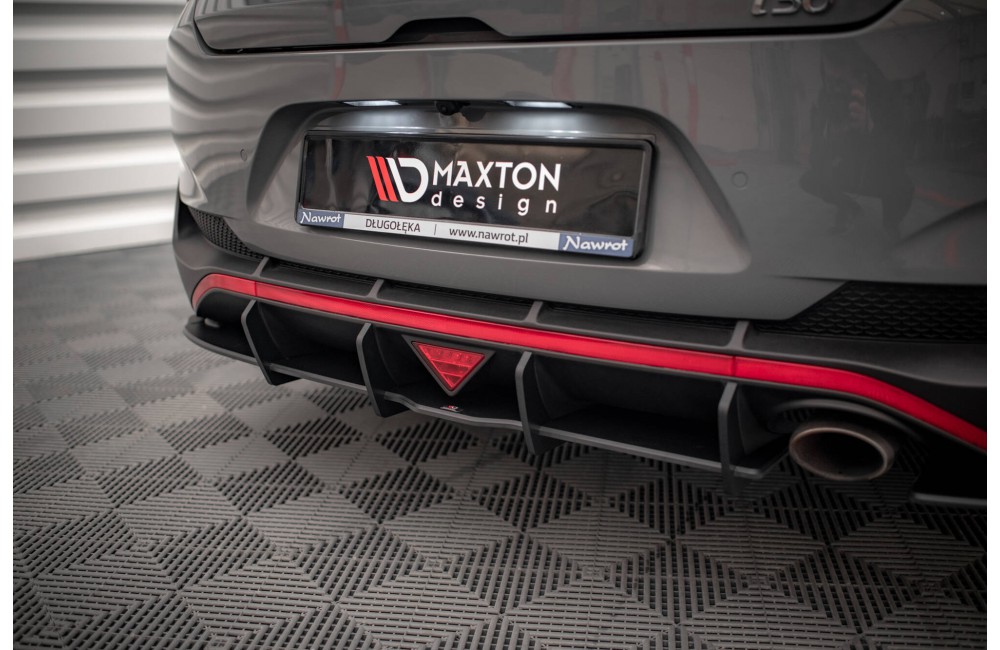 Street Pro Rear Side Splitters + Flaps Hyundai I30 Fastback N-Line Mk3 Facelift - Black + Gloss Flaps