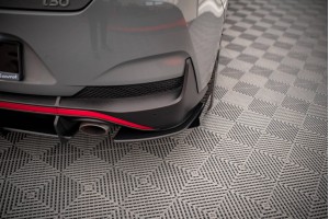 Street Pro Rear Side Splitters + Flaps Hyundai I30 Fastback N-Line Mk3 Facelift - Black + Gloss Flaps