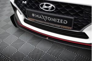 Street Pro Front Splitter + Flaps Hyundai I30 N Mk3 Hatchback / Fastback - Black + Gloss Flaps