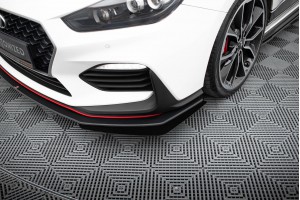 Street Pro Front Splitter + Flaps Hyundai I30 N Mk3 Hatchback / Fastback - Black + Gloss Flaps