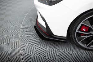Street Pro Front Splitter + Flaps Hyundai I30 N Mk3 Hatchback / Fastback - Black + Gloss Flaps