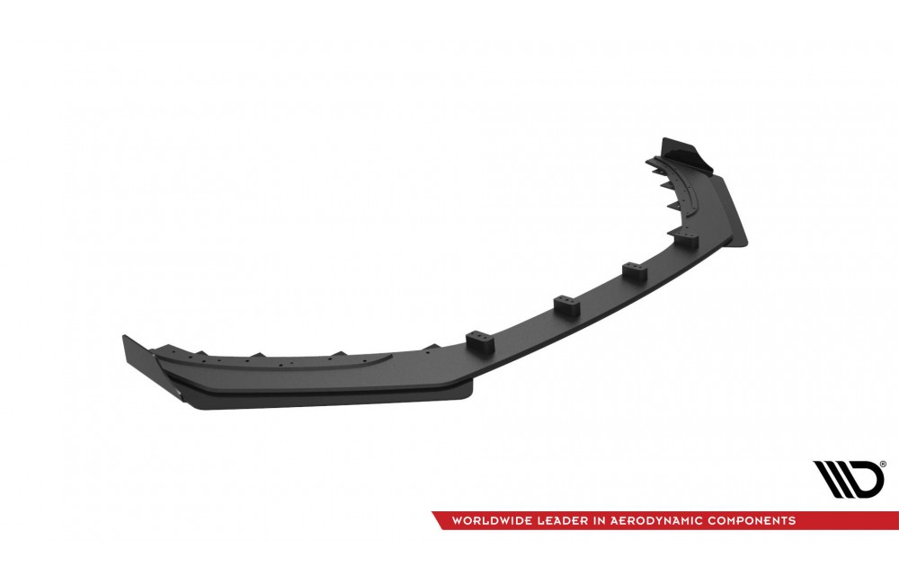 Street Pro Front Splitter + Flaps Hyundai Veloster N Mk2 - Black + Gloss Flaps