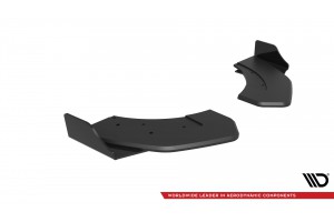 Street Pro Rear Side Splitters + Flaps Hyundai Veloster N Mk2 - Black + Gloss Flaps