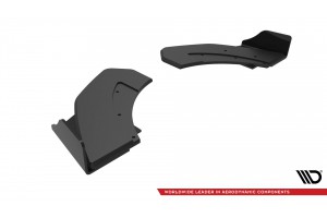 Street Pro Rear Side Splitters + Flaps Hyundai Veloster N Mk2 - Black + Gloss Flaps