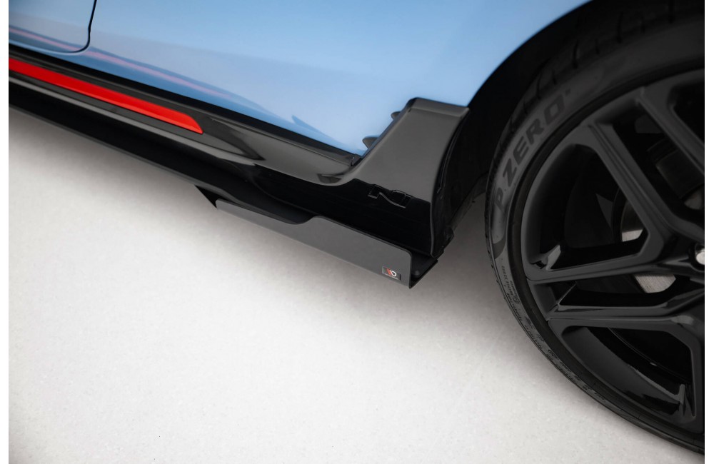 Street Pro Side Skirts Diffusers + Flaps Hyundai Veloster N Mk2 - Black + Gloss Flaps Street Pro Side Skirts Diffusers + Flaps Hyundai Veloster N Mk2 - Black + Gloss Flaps