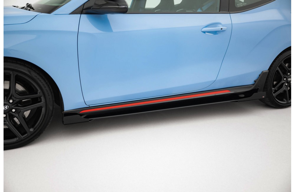 Street Pro Side Skirts Diffusers + Flaps Hyundai Veloster N Mk2 - Black + Gloss Flaps Street Pro Side Skirts Diffusers + Flaps Hyundai Veloster N Mk2 - Black + Gloss Flaps