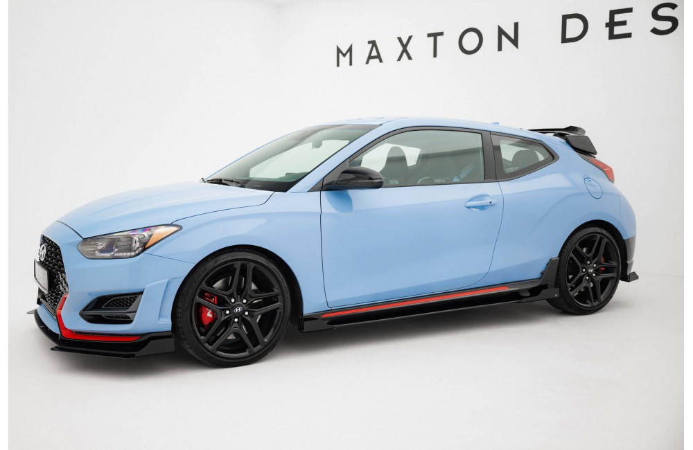 Street Pro Side Skirts Diffusers + Flaps Hyundai Veloster N Mk2 - Black + Gloss Flaps Street Pro Side Skirts Diffusers + Flaps Hyundai Veloster N Mk2 - Black + Gloss Flaps