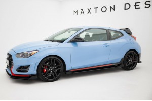 Street Pro Side Skirts Diffusers + Flaps Hyundai Veloster N Mk2 - Black + Gloss Flaps Street Pro Side Skirts Diffusers + Flaps Hyundai Veloster N Mk2 - Black + Gloss Flaps