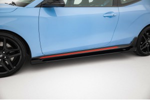 Street Pro Side Skirts Diffusers + Flaps Hyundai Veloster N Mk2 - Black + Gloss Flaps Street Pro Side Skirts Diffusers + Flaps Hyundai Veloster N Mk2 - Black + Gloss Flaps