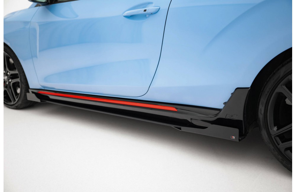 Street Pro Side Skirts Diffusers + Flaps Hyundai Veloster N Mk2 - Black + Gloss Flaps Street Pro Side Skirts Diffusers + Flaps Hyundai Veloster N Mk2 - Black + Gloss Flaps