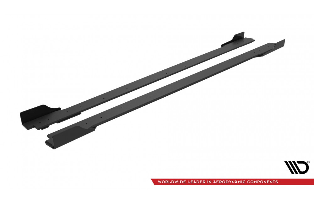 Street Pro Side Skirts Diffusers + Flaps Hyundai Veloster N Mk2 - Black + Gloss Flaps Street Pro Side Skirts Diffusers + Flaps Hyundai Veloster N Mk2 - Black + Gloss Flaps