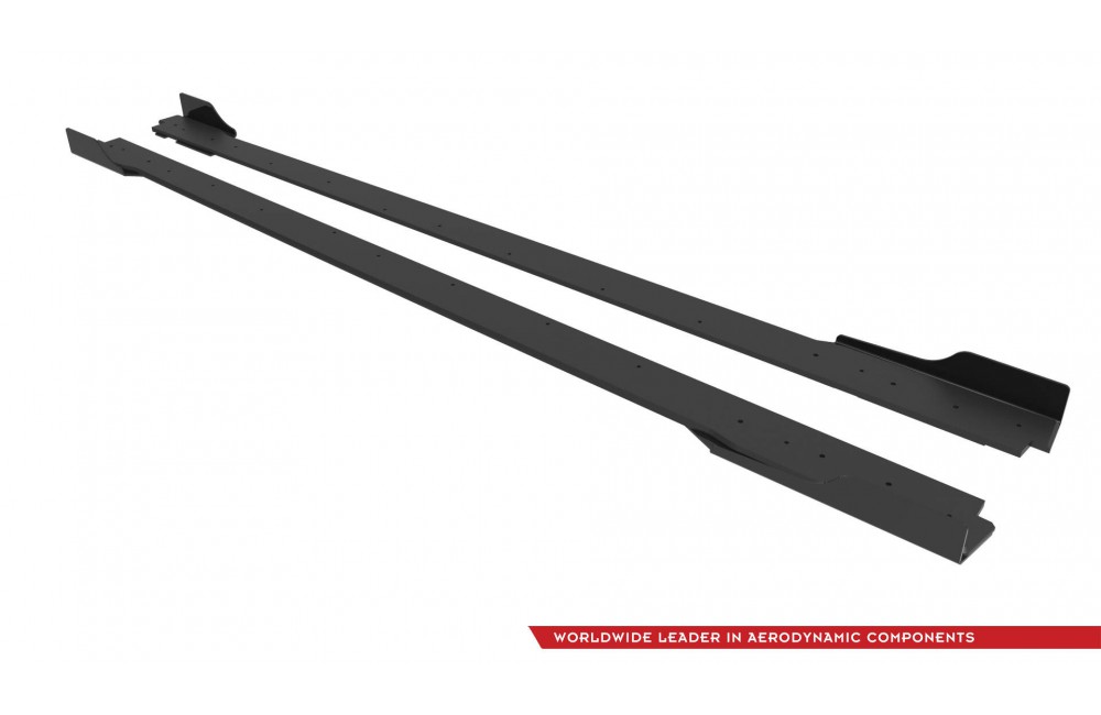 Street Pro Side Skirts Diffusers + Flaps Hyundai Veloster N Mk2 - Black + Gloss Flaps Street Pro Side Skirts Diffusers + Flaps Hyundai Veloster N Mk2 - Black + Gloss Flaps