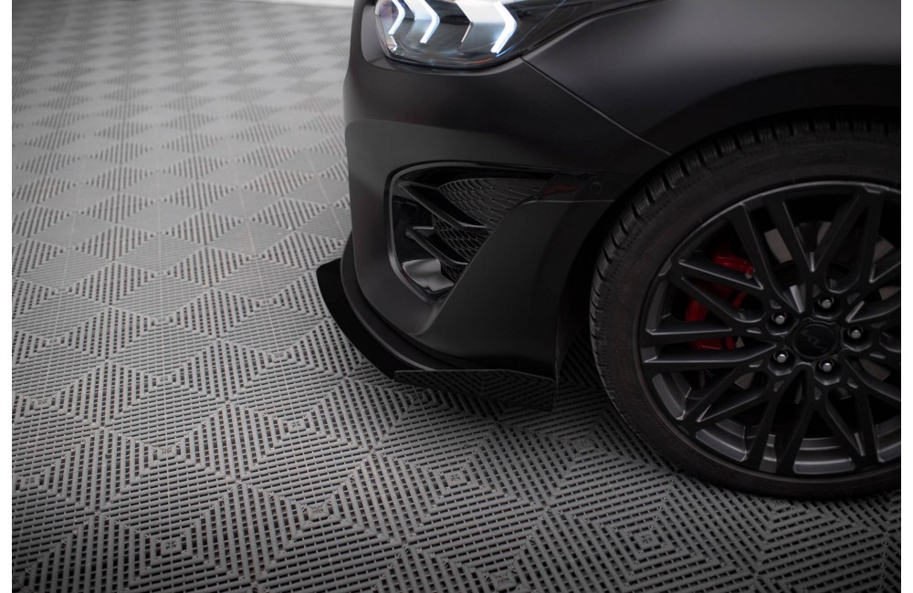 Street Pro Front Splitter + Flaps Kia Proceed GT Mk3 Facelift / Ceed GT / GT - Line Mk1 Facelift  - Black + Gloss Flaps