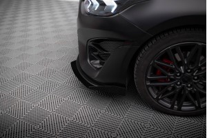Street Pro Front Splitter + Flaps Kia Proceed GT Mk3 Facelift / Ceed GT / GT - Line Mk1 Facelift  - Black + Gloss Flaps
