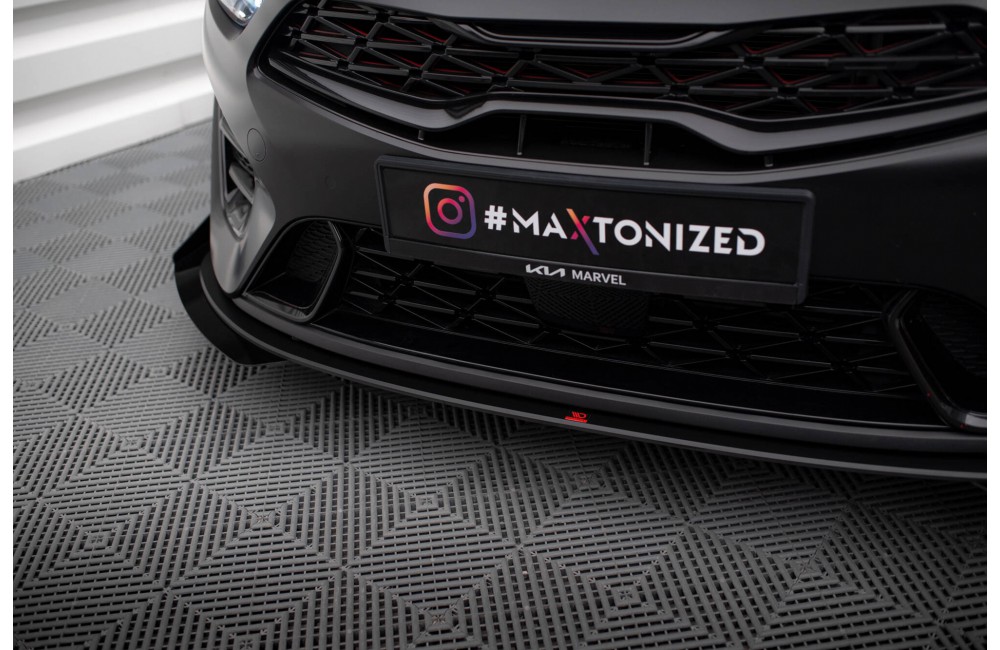 Street Pro Front Splitter + Flaps Kia Proceed GT Mk3 Facelift / Ceed GT / GT - Line Mk1 Facelift  - Black + Gloss Flaps
