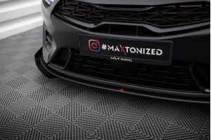 Street Pro Front Splitter + Flaps Kia Proceed GT Mk3 Facelift / Ceed GT / GT - Line Mk1 Facelift  - Black + Gloss Flaps