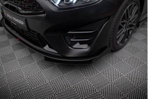 Street Pro Front Splitter + Flaps Kia Proceed GT Mk3 Facelift / Ceed GT / GT - Line Mk1 Facelift  - Black + Gloss Flaps