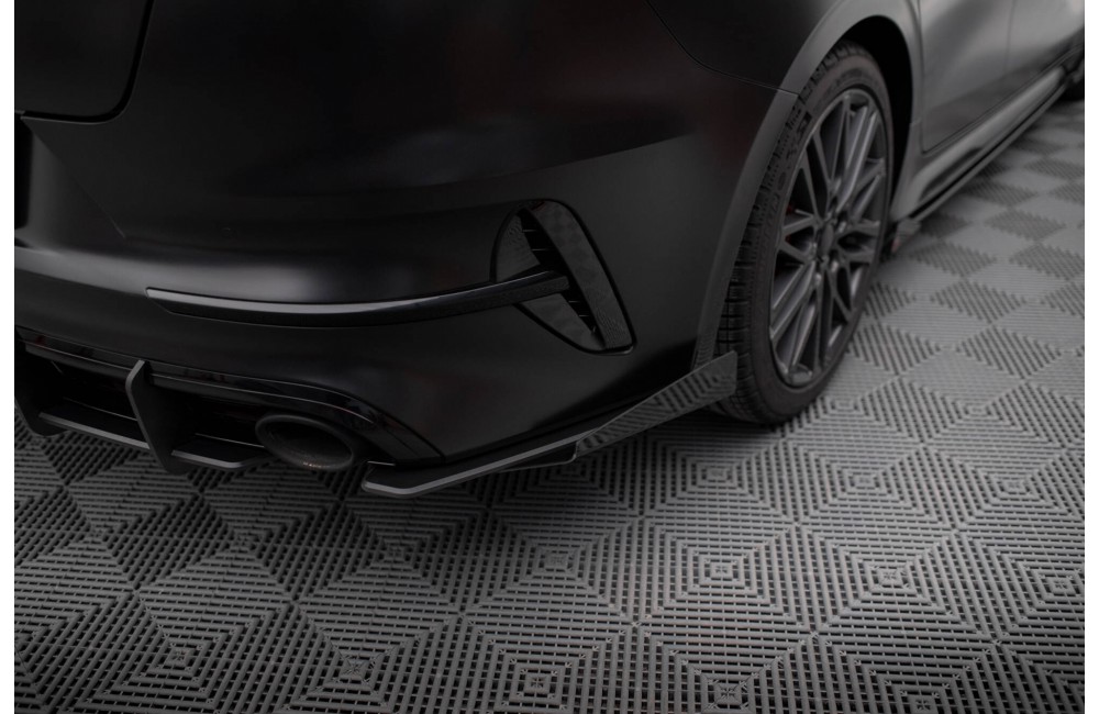 Street Pro Rear Side Splitters + Flaps Kia Proceed GT Mk1 Facelift - Black + Gloss Flaps