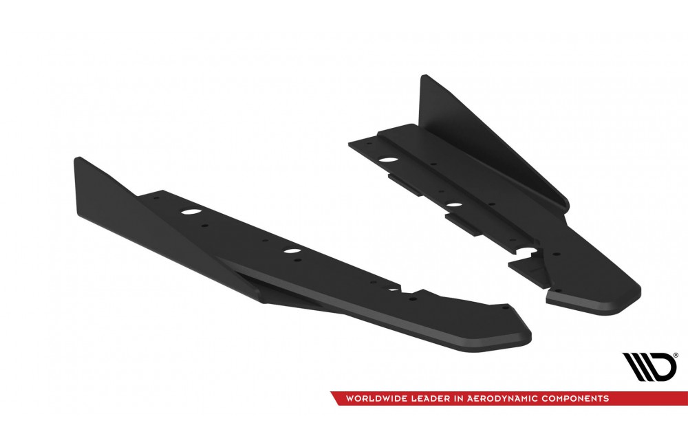 Street Pro Rear Side Splitters + Flaps Kia Proceed GT Mk1 Facelift - Black + Gloss Flaps