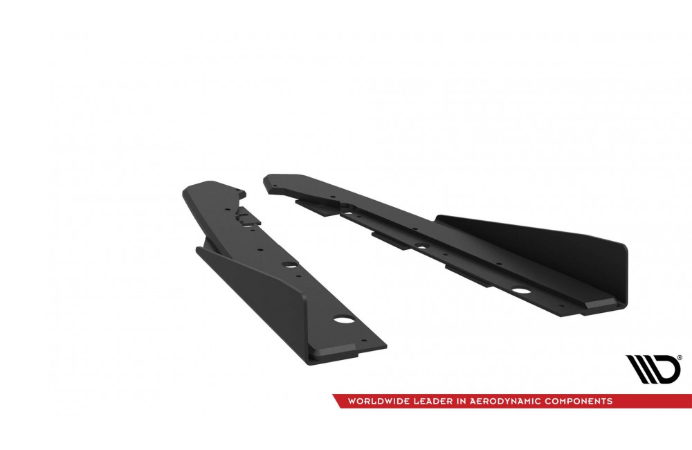 Street Pro Rear Side Splitters + Flaps Kia Proceed GT Mk1 Facelift - Black + Gloss Flaps
