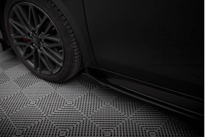 Street Pro Side Skirts Diffusers + Flaps Kia Proceed GT / GT-Line Mk1 Facelift / Ceed GT Mk3 Facelift  - Black + Gloss Flaps
