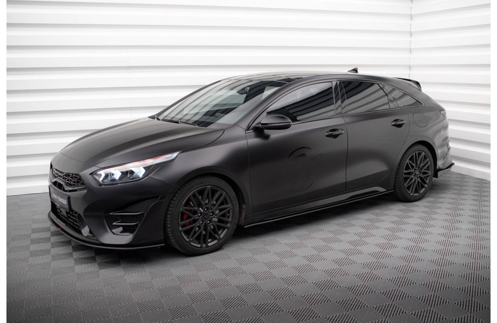 Street Pro Side Skirts Diffusers Kia Proceed GT / GT-Line Mk1 Facelift / Ceed GT Mk3 Facelift  - Black-Red