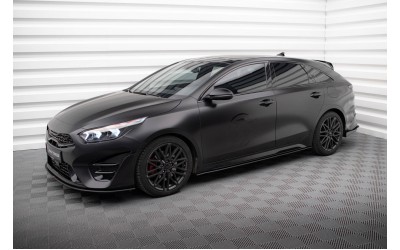 Street Pro Side Skirts Diffusers Kia Proceed GT / GT-Line Mk1 Facelift / Ceed GT Mk3 Facelift  - Black-Red