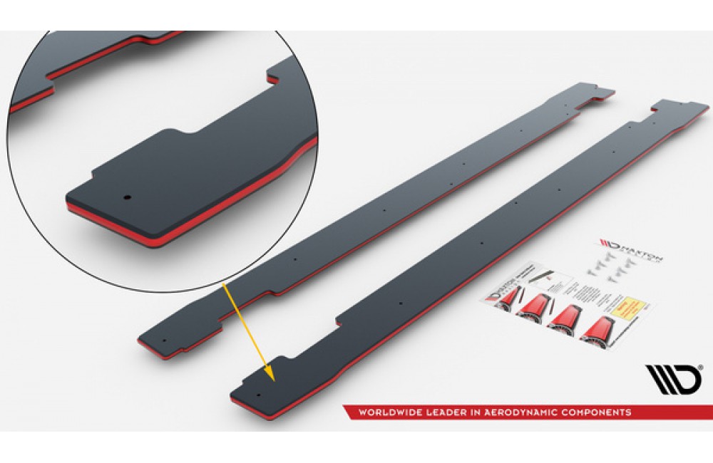 Street Pro Side Skirts Diffusers Kia Ceed GT Mk3 / Proceed Mk1 - Black-Red Street Pro Side Skirts Diffusers Kia Ceed GT Mk3 / Proceed Mk1 - Black-Red