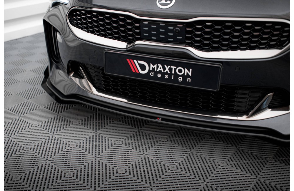 Street Pro Front Splitter + Flaps Kia Stinger GT / GT-Line / Standard Mk1 - Black + Gloss Flaps