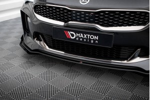 Street Pro Front Splitter + Flaps Kia Stinger GT / GT-Line / Standard Mk1 - Black + Gloss Flaps