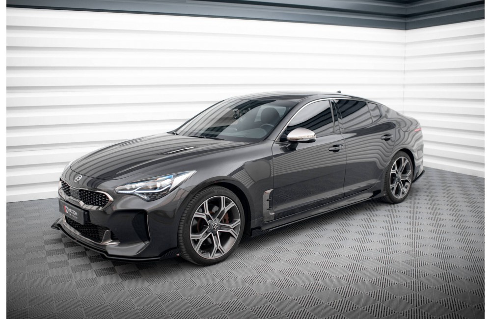 Street Pro Side Skirts Diffusers + Flaps Kia Stinger GT / GT-Line / Standard Mk1 - Black + Gloss Flaps Street Pro Side Skirts Diffusers + Flaps Kia Stinger GT / GT-Line / Standard Mk1 - Black + Gloss Flaps