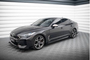 Street Pro Side Skirts Diffusers + Flaps Kia Stinger GT / GT-Line / Standard Mk1 - Black + Gloss Flaps Street Pro Side Skirts Diffusers + Flaps Kia Stinger GT / GT-Line / Standard Mk1 - Black + Gloss Flaps