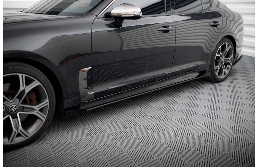 Street Pro Side Skirts Diffusers + Flaps Kia Stinger GT / GT-Line / Standard Mk1 - Black + Gloss Flaps Street Pro Side Skirts Diffusers + Flaps Kia Stinger GT / GT-Line / Standard Mk1 - Black + Gloss Flaps