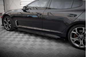 Street Pro Side Skirts Diffusers + Flaps Kia Stinger GT / GT-Line / Standard Mk1 - Black + Gloss Flaps Street Pro Side Skirts Diffusers + Flaps Kia Stinger GT / GT-Line / Standard Mk1 - Black + Gloss Flaps