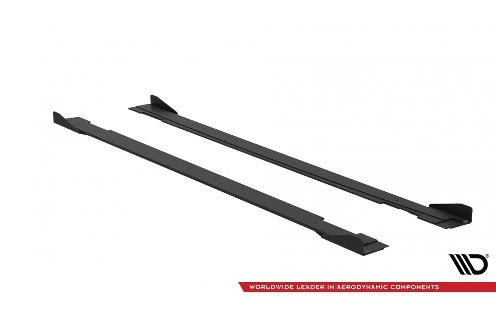 Street Pro Side Skirts Diffusers + Flaps Kia Stinger GT / GT-Line / Standard Mk1 - Black + Gloss Flaps Street Pro Side Skirts Diffusers + Flaps Kia Stinger GT / GT-Line / Standard Mk1 - Black + Gloss Flaps