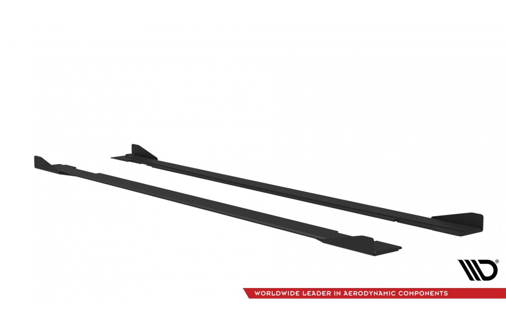 Street Pro Side Skirts Diffusers + Flaps Kia Stinger GT / GT-Line / Standard Mk1 - Black + Gloss Flaps Street Pro Side Skirts Diffusers + Flaps Kia Stinger GT / GT-Line / Standard Mk1 - Black + Gloss Flaps