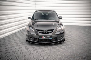 Street Pro Front Splitter V.1 + Flaps Mazda 3 MPS Mk1 - Black + Gloss Flaps