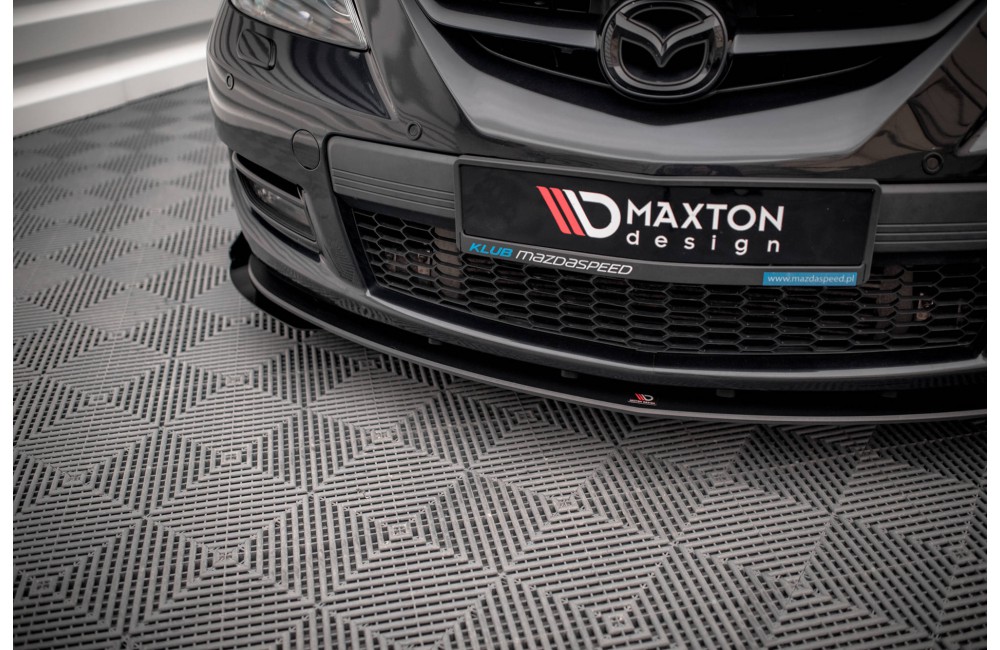 Street Pro Front Splitter V.1 + Flaps Mazda 3 MPS Mk1 - Black + Gloss Flaps