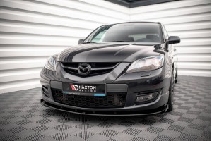 Street Pro Front Splitter V.1 + Flaps Mazda 3 MPS Mk1 - Black + Gloss Flaps
