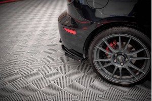 Street Pro Rear Side Splitters + Flaps Mazda 3 MPS Mk1 US-Spec Version - Black + Gloss Flaps