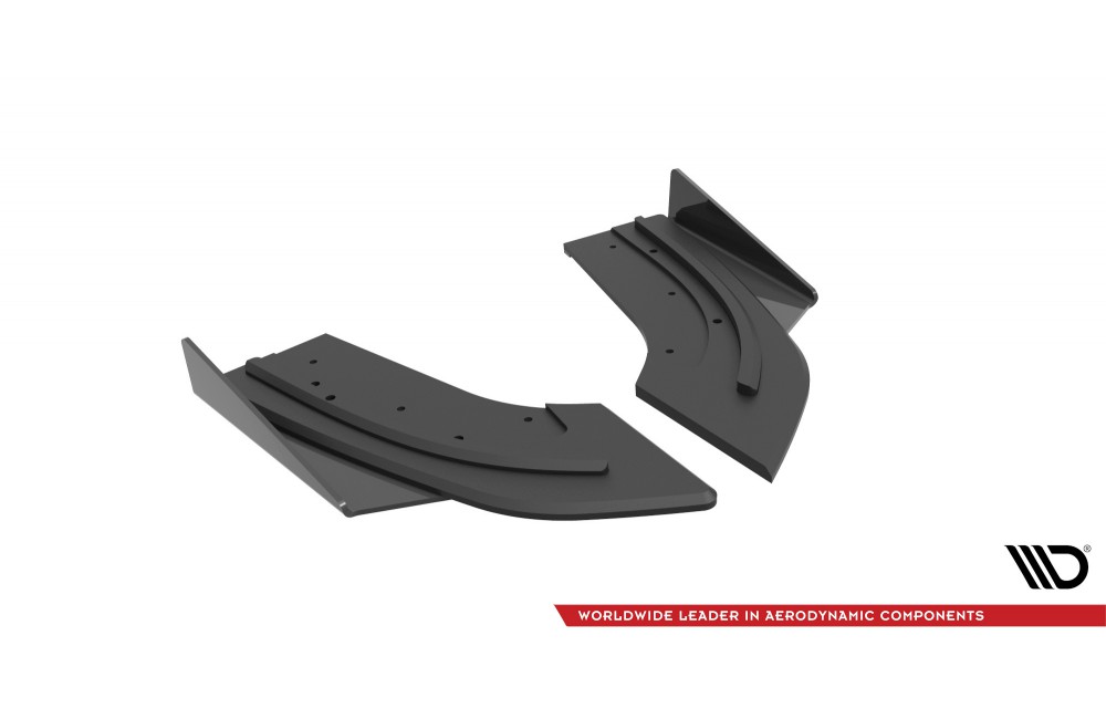 Street Pro Rear Side Splitters + Flaps Mazda 3 MPS Mk1 US-Spec Version - Black + Gloss Flaps